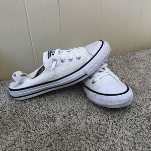 Woven white converse